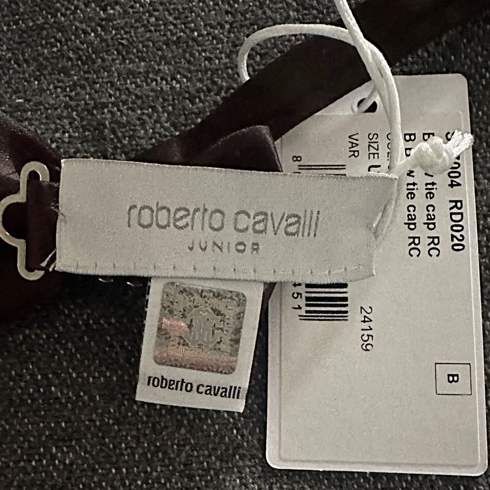 Roberto Cavalli Black Bow with Silver Emblem